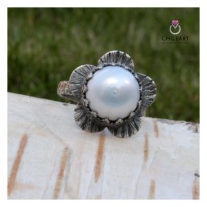 Perła i srebro - pierścionek 1769a r.20 - ChileArt