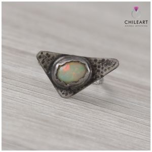 Opal z Etiopii i srebro - pierścionek 1442a - ChileArt