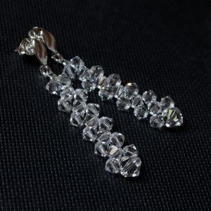 Swarovski i srebro - kolczyki ślubne - Chileart SK6 crystal 4,5 cm